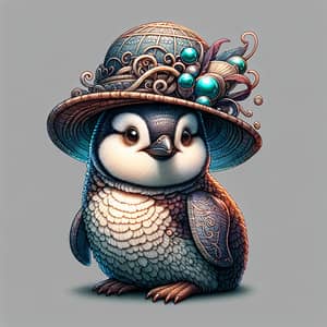 Charming Penguin with Captivating Hat - Digital Concept Art