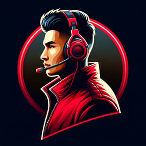 South Asian Man Profile Picture | Bold Red Jacket & Gaming Headset