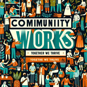 Community Works: Together We Thrive - Unity & Cooperation Poster