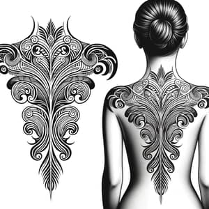 Feminine Maori Style Tattoo Design for Women