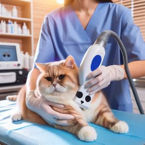 Professional Tattoo Removal for Calm Chubby Cat
