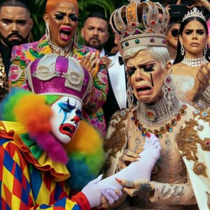 Unique Clown Cry Clown Kiss Scene: Emotional & Regal