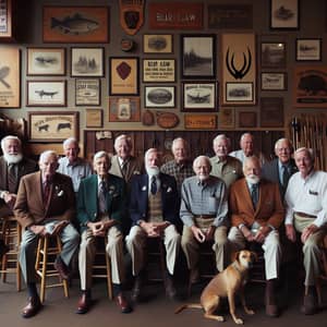 Diverse Elderly Gentlemen in Well-Organized Woodworking Shop