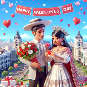 Valentine's Day Celebration in Lima, Peru | Romantic 3D Couple