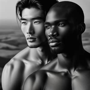 Diverse Racial Backgrounds in B&W Photo | Landscape View