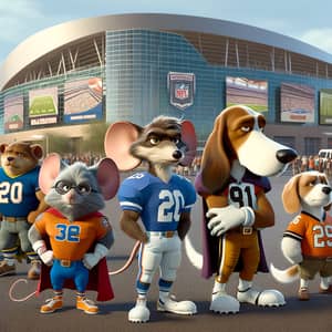 Classic Animated Characters at Football Championship Event