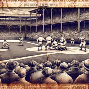 Vintage Negro League Baseball Newspaper Illustration