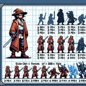 Dungeons & Dragons Pixel Art Sprite Sheet | RPG Character Frames