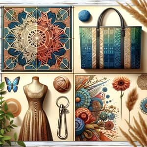 Unique Collage Photo Featuring Crochet, Tote Bag, Clothes, Key Chain