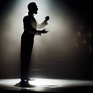 Dynamic African American Male Opera Singer Silhouette Performance