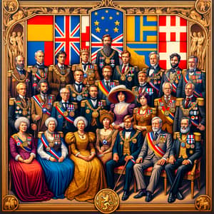 European Public Figures United in Traditional Family Portrait