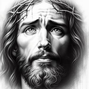 Realistic Pencil Drawing of Jesus Christ