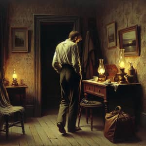 Man Pacing in a 1890s Room - Capturing Negativity and Mood