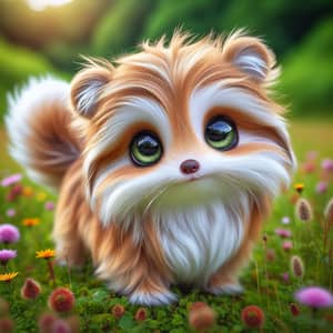 Cute Furry Animal with Mesmerizing Green Eyes in Natural Setting