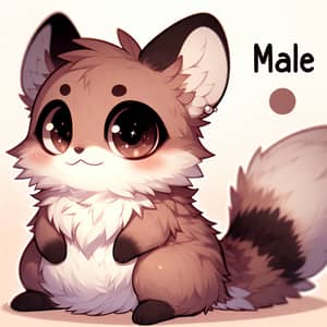 Adorable Shy Male Furry Creature with Sparkling Eyes