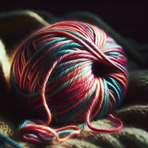 Vibrant Yarn Ball on Soft Blanket - Knitting Inspiration