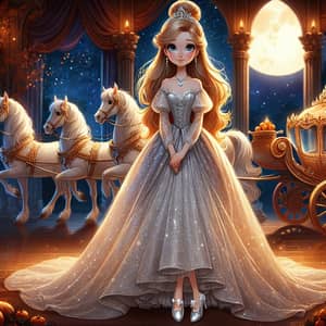 Enchanting Fairytale Character in Silver Gown | Mystical Beauty