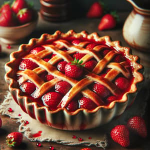 Delicious Strawberry Pie with Juicy Ripe Strawberries