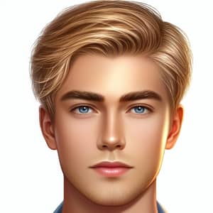 Polished Blonde Male Portrait with Energetic Vibe