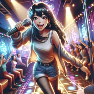 South Asian Girl Karaoke & Dance | Fun Night Scene