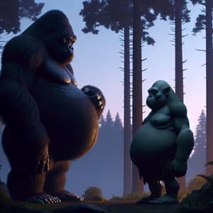 Gigantic Gorilla and Rotund Ogre in Anticipation | Tranquil Forest