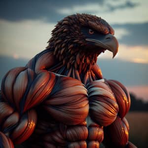Majestic Muscular Eagle in Late Afternoon Light