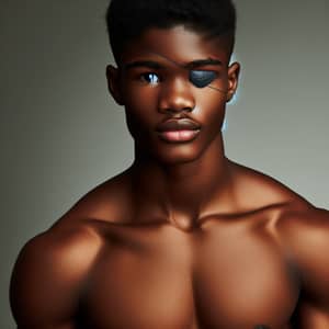 Striking African American Teen Boy with Strength and Resilience