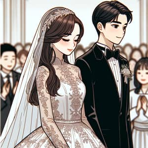 Hand-drawn Wedding Ceremony Animation with Bride and Groom