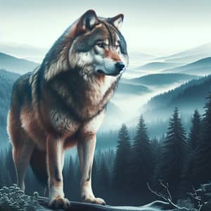 Robust Wolf in Majestic Wilderness | Lobo Fuerte