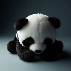 Plush Panda on Lead-Colored Background