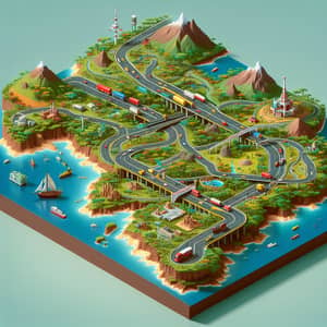 Realistic Isometric Map of Venezuela for Exciting Road Trips