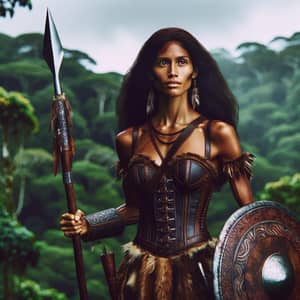 South American Female Warrior | Amazonian Fighter with Spear & Shield