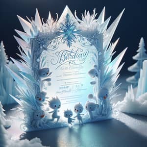 Winter Wonderland Birthday Invitation | Ice Crystal Theme