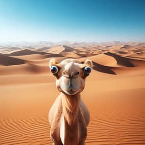 Cross-Eyed Camel in Vast Desert | Unique Wildlife Encounter