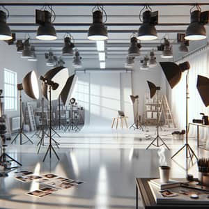 Professional Photography Studio with Well-lit Setup