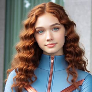 Tall 19-Year-Old Superheroine with Copper Hair