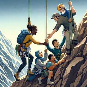 Climbing Together: People Supporting Each Other