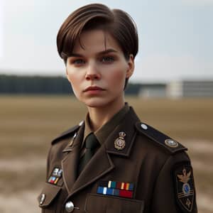 Professional Female Soldier in Military Uniform | High Rank Badges