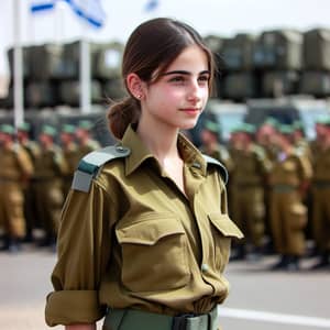 Female Soldier in Israel Defense Forces | Olive Green Uniform