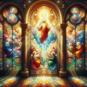 Stunning Stained Glass Window | Religious Iconography Artwork