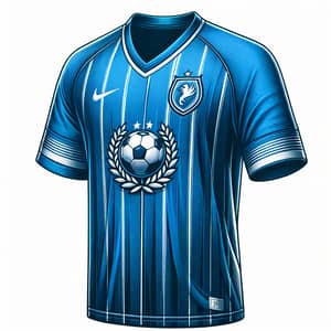 Blue Soccer Jersey with White Stripes | Official '10' Player Shirt