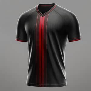 Black Soccer Jersey with Dark Red Accents
