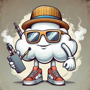 Whimsical Cloud Buddy: Graffiti Style Fun