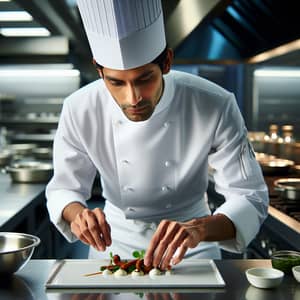 Five-Star South Asian Michelin Chef Plating Gourmet Dish