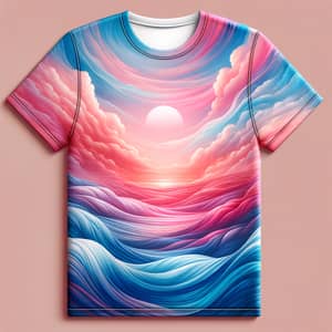 Stunning Pink and Blue Sublimation T-Shirt | Fashionable Design