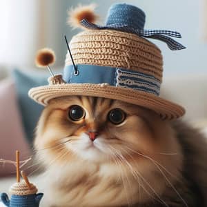 Cat Wearing a Hat - Cute Feline Fashion