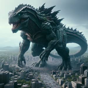 Godzilla Giant Crushes City - Apocalyptic Rampage Unleashed
