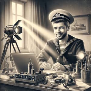 Vintage Sailor Webinar | Chiaroscuro Print of Russian Man