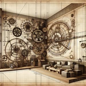 Leonardo Da Vinci Inspired Interior Design | Mechanical Sketch Aesthetic