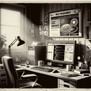 Vintage Web Programmer's Room | Digital Painting Artwork